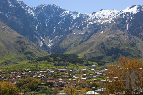 Caucasus Mountains. Stepantsminda village. Georgia.