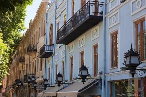 Old houses on Rustaveli avenue. Tbilisi. Georgia.