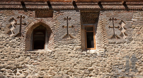 Stone wall of David Gareja monastery. Georgia.