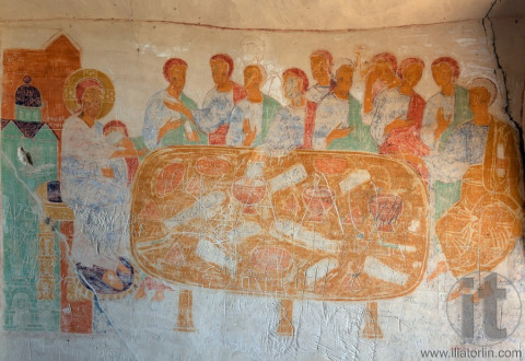 The Last Supper Mural. David Gareja monastery. Kakheti. Georgia.