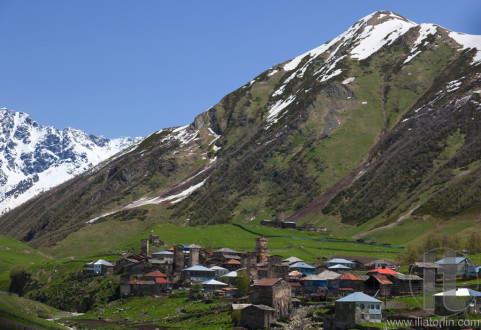 Ushguli - the highest inhabited village in Europe. Upper Svaneti. Georgia.