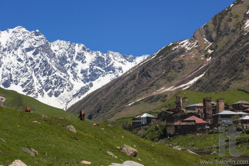 Ushguli - the highest inhabited village in Europe. Upper Svaneti. Georgia.