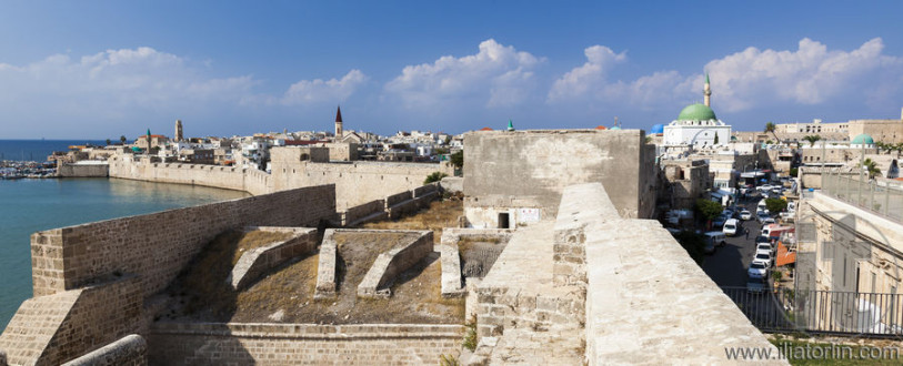 Ancient city of Akko in the morning. Israel