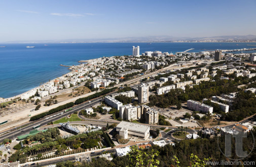 View from Mount Carmel to Galshanim beach. Haifa. Israel.