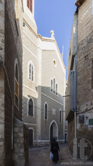 Streets of ancient city of Akko in the morning. Israel