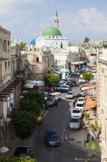 Streets of ancient city of Akko in the morning. Israel