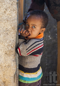 HARAR, ETHIOPIA - DECEMBER 24, 2013: Unidentified boy posing in
