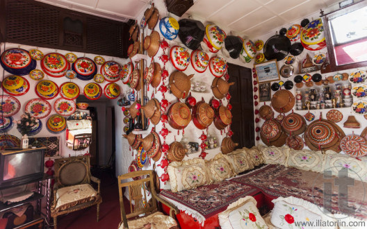 Typical interior of traditional house in ancient city of Jugol. Harar. Ethiopia.