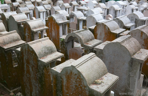 Cemetery on Cheung Chau Island. Hong Kong.