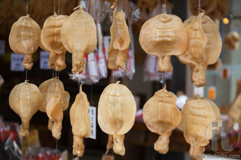 Dried squid. Market in Tai O village. Hong Kong.