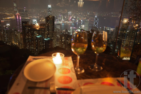View from restaurant on The Peak. Hong Kong.