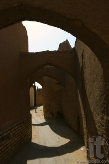 Narrow winding street in Yazd, Iran