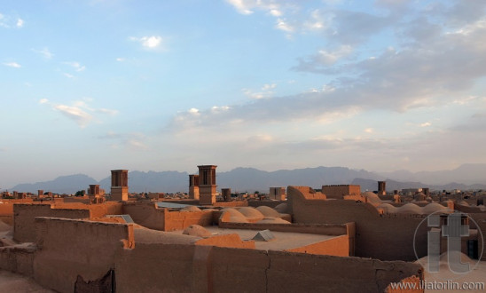 Sunset view from market's rooftop. Yazd. Iran