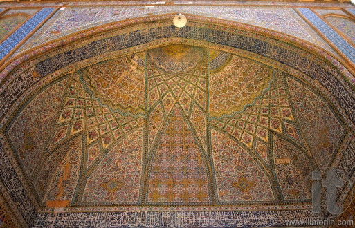 Tiled interior of Regent's Mosque, Shiras, Iran