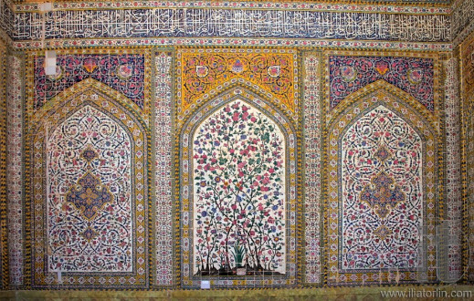 Tiled interior of Regent's Mosque, Shiras, Iran