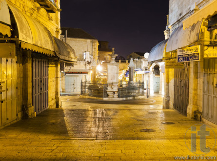 Old town streets at night. Jerusalem, Israel.