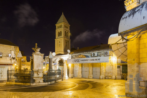 Old town streets at night. Jerusalem, Israel.