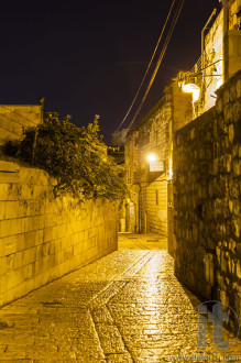 Old town streets at night. Jerusalem, Israel.