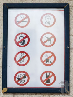 Sign at the entrance of Saint James Cathedral. Jerusalem, Israel