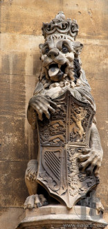 Lion. Facade detail. Houses of Parliament. London. UK.