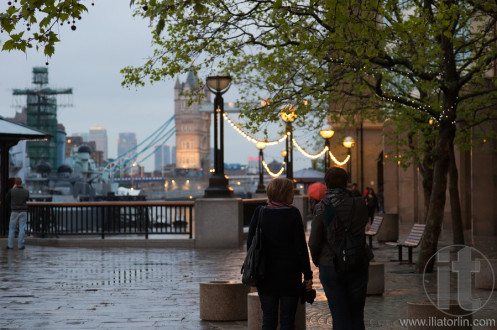 The Queens Walk, South Bank, Tower Bridge, HMS Belfast. London. UK.