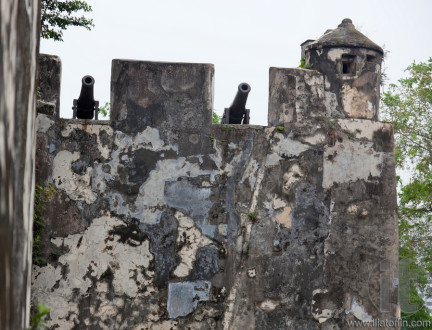 External walls and old canons. Monte fort. Macau. China