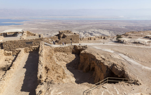 Ruins of ancient Masada fortress. Israel.