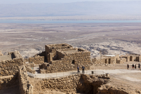 Ruins of ancient Masada fortress. Israel.