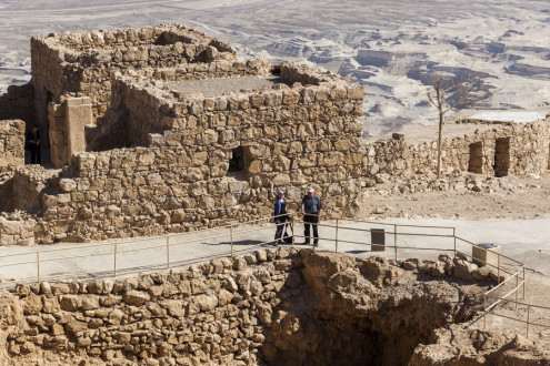 Ruins of ancient Masada fortress. Israel.