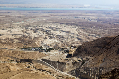 View of Judaean Desert and Dead See from Masada. Israel