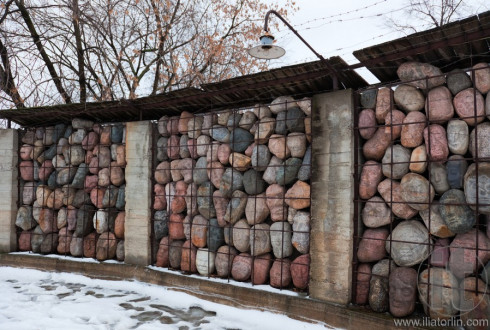 Memorial to the victims of Gulag. Winter. Moscow, Russia.