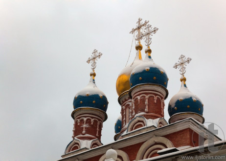 Monastery of Holy Sign in winter. Moscow. Russia.