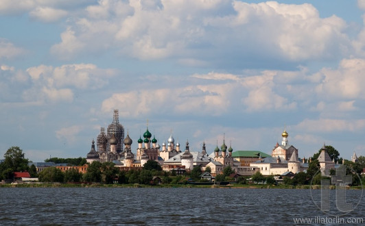 View from Lake Nero to Kremlin. Rostov Veliky. Russia.