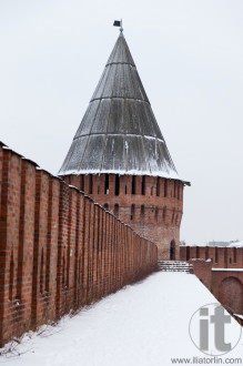 Walls and tower of Smolensk Kremlin. Russia