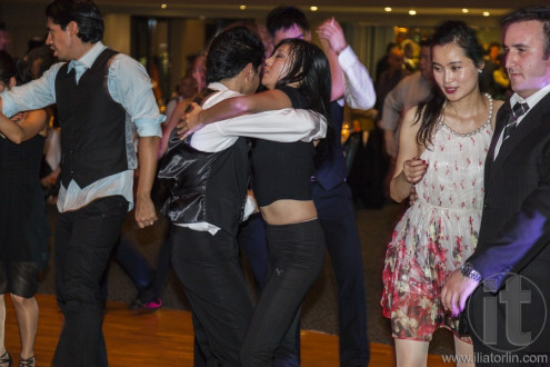 Salsa, social dancing. 50th Glamour Black Tie ball. Randwick. Sydney. Australia.