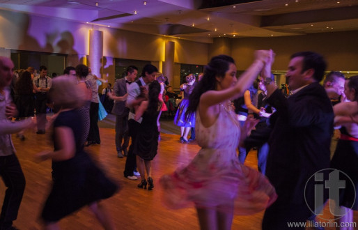 Salsa, social dancing. 50th Glamour Black Tie ball. Randwick. Sydney. Australia.