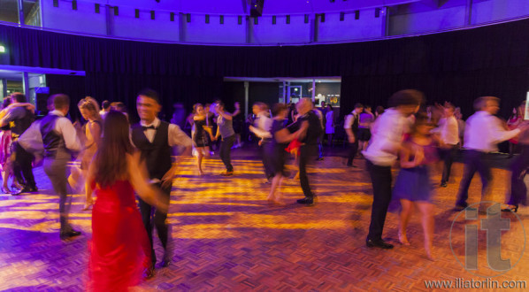 Salsa social dancing. Casino Royal Black Tie ball. Roundhouse Kensington. Sydney. Australia.