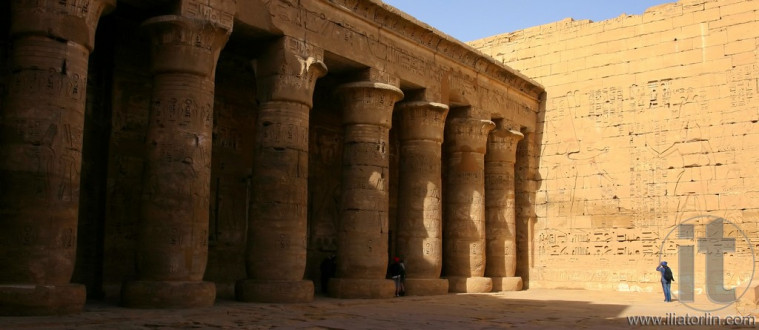 Temple of Ramses III. Second court. Luxor. West bank. Egypt