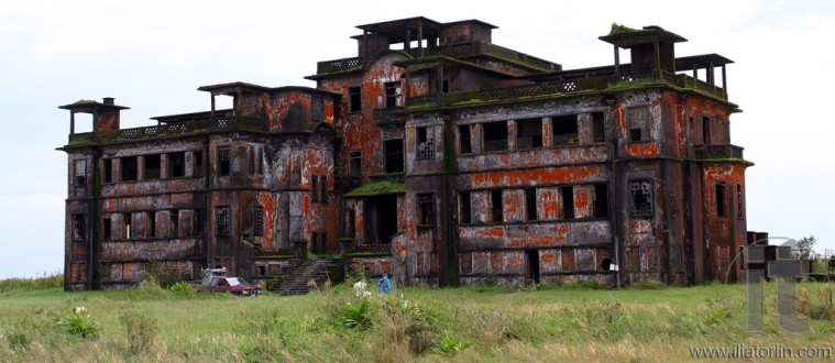 Abandoned hotel. Bokor Hill station near the town of Kampot. Cam