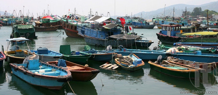 Boats in Cheung Chau. Hong Kong.