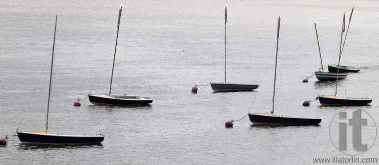 Small yachts on the River Thames. London. UK