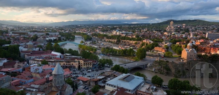 Bird eye view panorama. Tbilisi. Georgia.