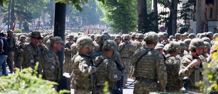 Soldiers getting ready for military parade. Tbilisi. Georgia.