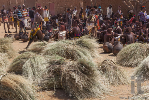 Hamar people at village market.