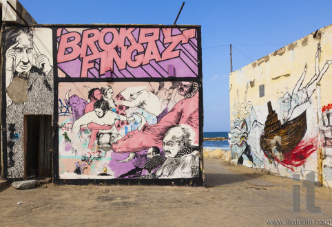 Street art (graffiti) by Broken Fingaz. Tel Aviv, Israel