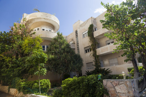 Facade of one of the Bauhaus buildings. Tel Aviv. Israel.