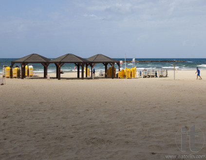 Geula Beach in October. Tel Aviv, Israel