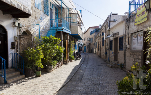 Narrow city street. Tzfat (Safed). Israel.